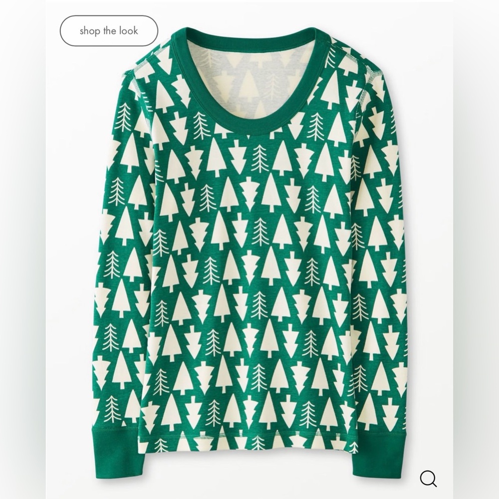 Winter Green Hanna Anderson Women's Holiday Long John Pajama Top